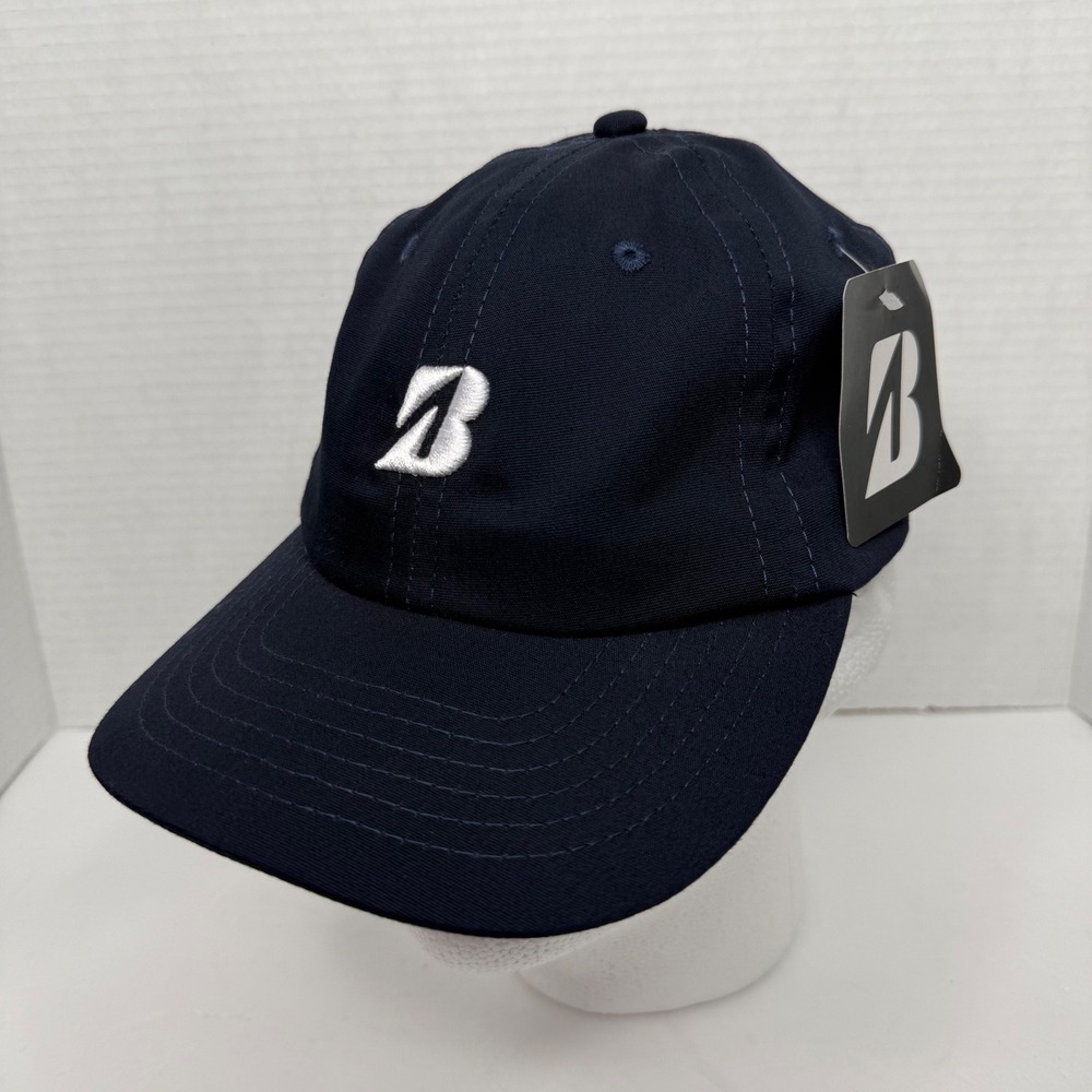 Bridgestone Golf Hat OSFA Navy Blue Relaxed Fit Adjustable Strapback Cap NEW